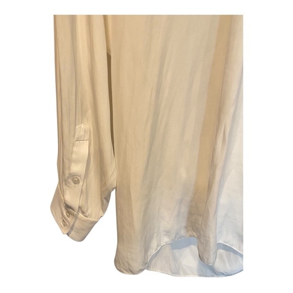 Smythe  White Draped Front faux Wrap Blouse Size Small - Picture 6 of 10